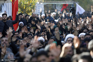 دسته عزاداری روز شهادت حضرت زهرا (س) با حضور آیت الله العظمی وحید خراسانی