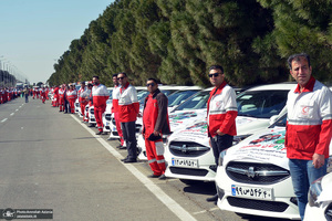 آئین آغاز طرح ملی خدمات نوروزی جمعیت هلال احمر در جوار حرم مطهر امام خمینی (س)