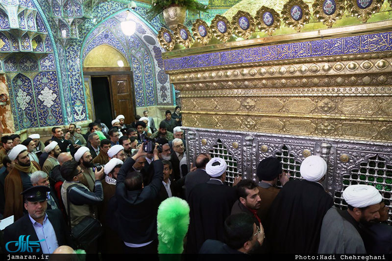 آیین خطبه خوانی همزمان با آغاز دهه فجر در حرم کریمه اهل بیت(س)