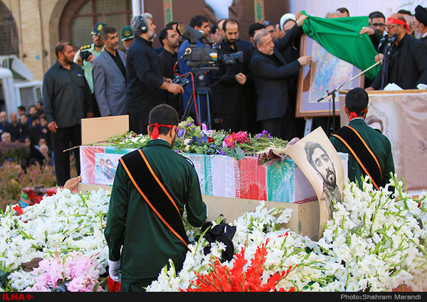 پیکر شهید محسن حججی در آرامگاه ابدی‌اش آرام گرفت