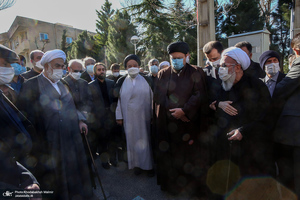 مراسم تشییع همسر آیت الله ری شهری با حضور سید حسن خمینی