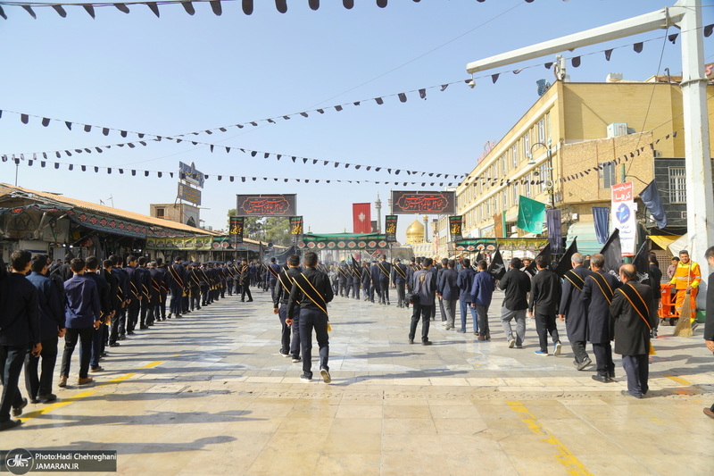 دسته عزاداری خادمین حرم مطهر حضرت معصومه (س) در سالروز شهادت امام رضا (ع)