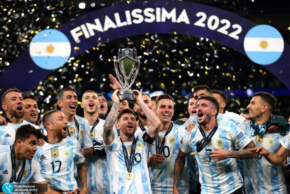 عکس و ویدیو| جشن قهرمانی آرژانتین در فینالیسیما