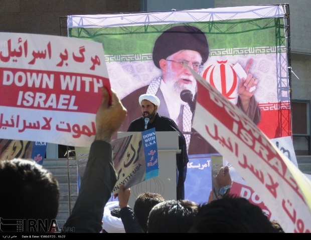 تجمع اعتراضی دانشجویان دانشگاه ارومیه در اعتراض به سخنان ترامپ