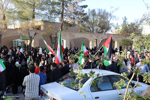 تجمع مردم خمین در حمایت از حمله موشکی و پهپادی به رژیم صهیونیستی