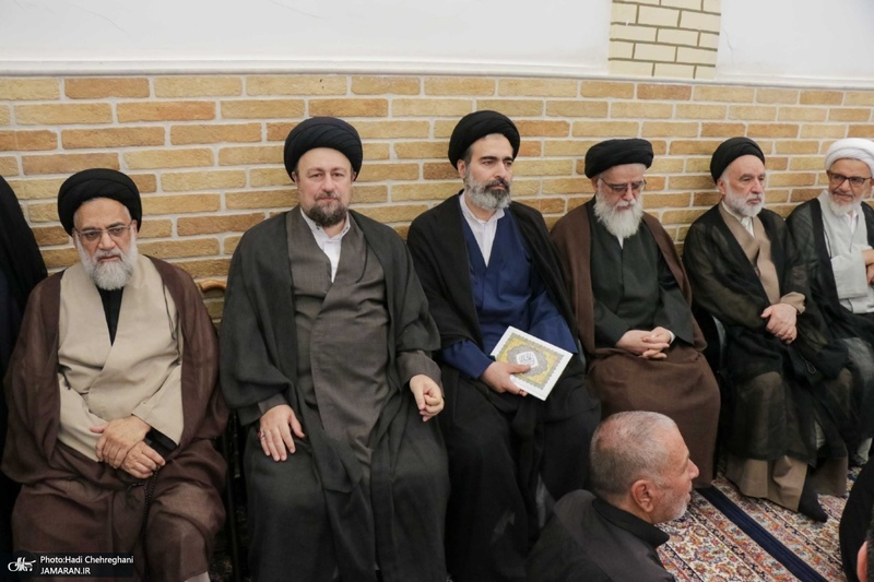 حضور آیت الله سید حسن خمینی در مراسم وداع با آیت الله العظمی شبری زنجانی (ره)