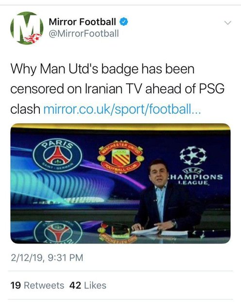 واکنش رسانه معروف انگلیسی به سانسور لوگوی منچستر!+عکس
