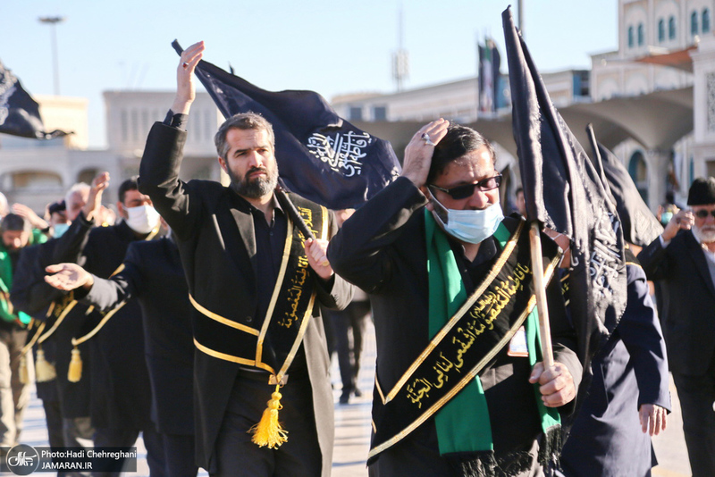 دسته عزاداری خادمان حرم کریمه اهل بیت (ع) در روز شهادت حضرت زهرا (س)‎‎
