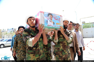 مراسم تشییع پیکر مطهر شهید حمله تروریستی اخیر حجت الاسلام تقوی در قم