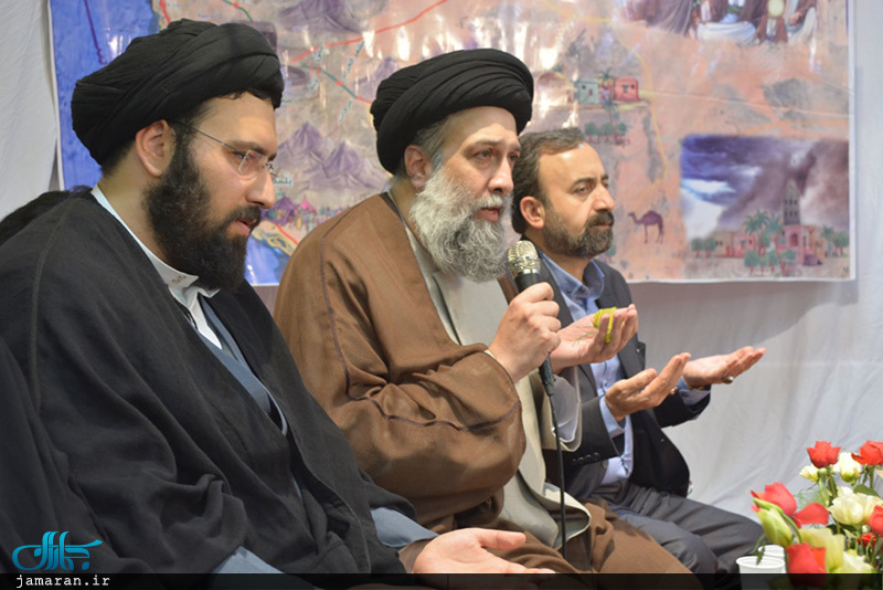 جشن بزرگ روز مباهله در حسینیه صنف لباس فروش تهران با حضور سید علی خمینی