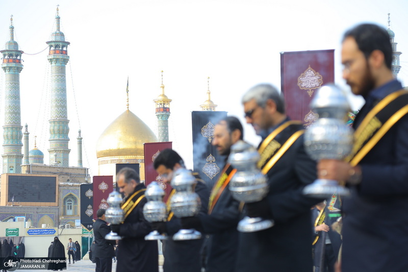 مراسم عزاداری خادمان حرم حضرت معصومه (س) در روز شهادت امام موسی کاظم (ع)‎