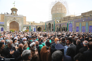 مراسم تشییع و خاکسپاری پیکر آیت الله ری شهری (ره) در حرم حضرت عبدالعظیم حسنی (ع)