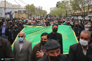 مراسم تشییع و خاکسپاری پیکر آیت الله ری شهری (ره) در حرم حضرت عبدالعظیم حسنی (ع)