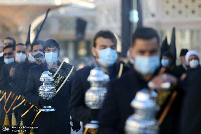 دسته عزاداری خادمان حرم کریمه اهل بیت (ع) در روز شهادت حضرت زهرا (س)‎‎