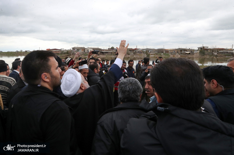 بازدید رئیس جمهور از مناطق سیل زده استان گلستان