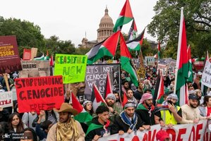 تظاهرات در حمایت از مردم غزه در تگزاس و ماساچوست