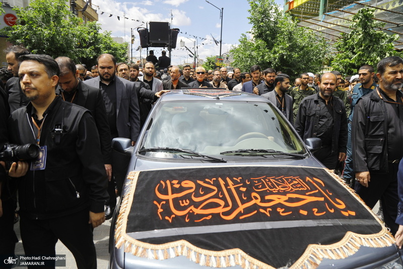 دسته عزاداری روز شهادت امام جعفر صادق (ع) با حضور آیت الله العظمی وحید خراسانی