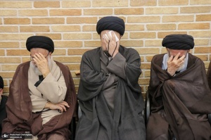 حضور آیت الله سید حسن خمینی در مراسم وداع با آیت الله العظمی شبری زنجانی (ره)