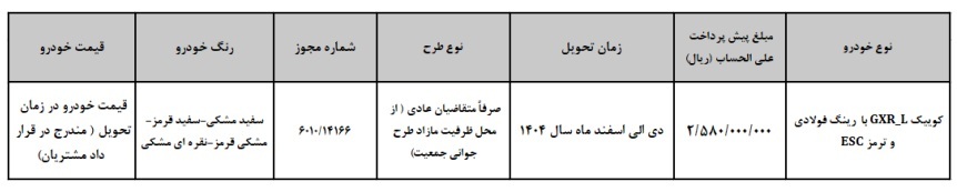بخشنامه جدید فروش خودرو کوییک