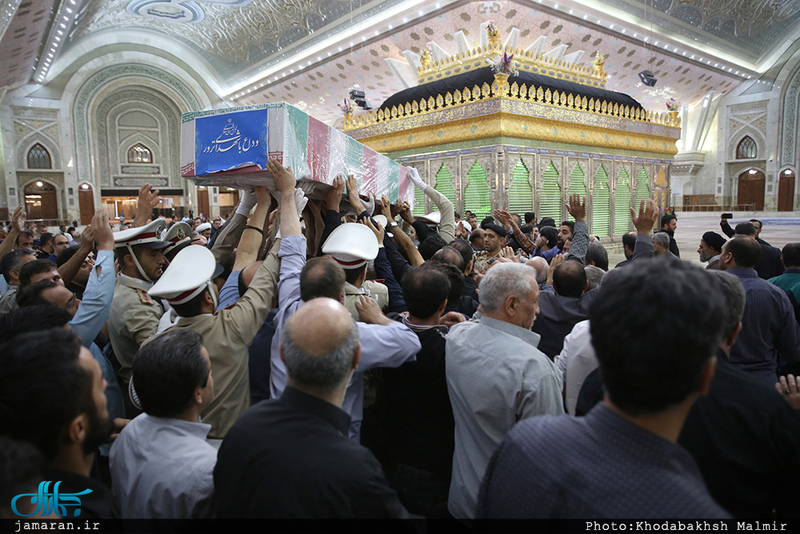 مراسم تشییع پیکر مطهر شهید حمله تروریستی اخیر مازیار سبزعلی در حرم مطهر امام خمینی(س)