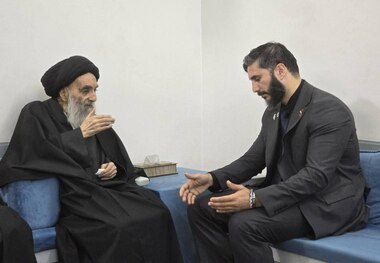 پزشکی که در غزه خدمت کرده به دیدار آیت الله العظمی سیستانی رفت + عکس