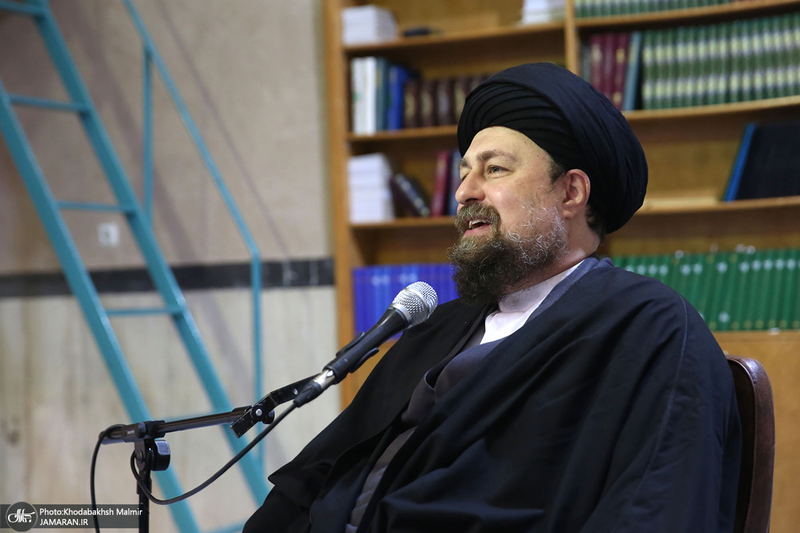 دیدار جمعی از دانش آموزان دبیرستان پسرانه علوم و معارف اسلامی شهید مطهری تهران با سید حسن خمینی