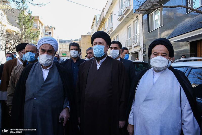 مراسم تشییع همسر آیت الله ری شهری با حضور سید حسن خمینی