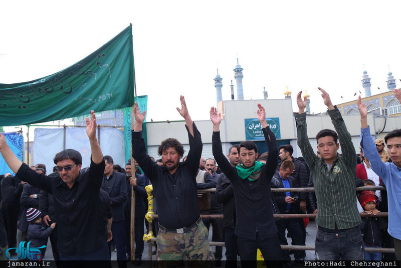 دسته عزاداری خادمان حرم حضرت معصومه ( س) در روز شهادت امام رضا (ع)