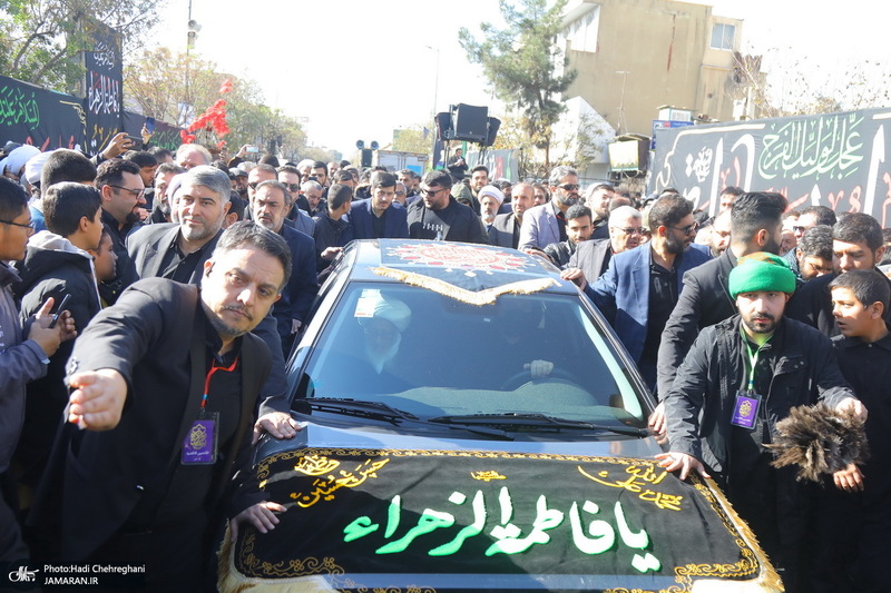 دسته عزاداری روز شهادت حضرت زهرا (س) با حضور آیت الله العظمی وحید خراسانی