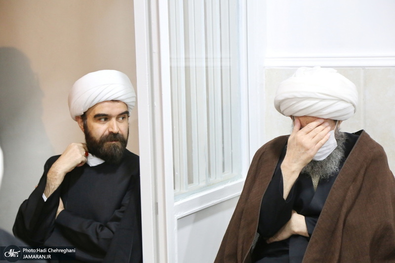 عزاداری شهادت حضرت فاطمه(س) در بیت آیت الله دوستی زنجانی با حضور سید حسن خمینی