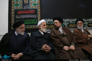 حضور سید حسن خمینی در منزل مرحوم حاج شيخ محمد حسن قرهى(ره)