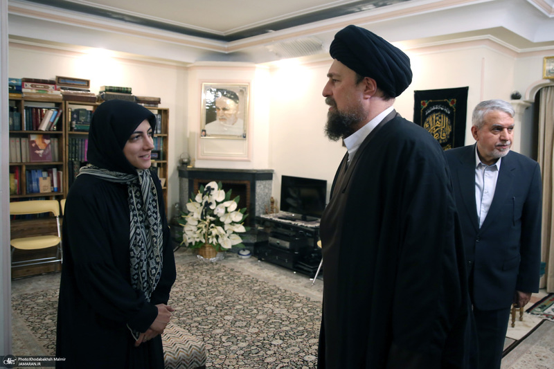 حضور سید حسن خمینی در منزل مرحوم زهرا شجاعی
