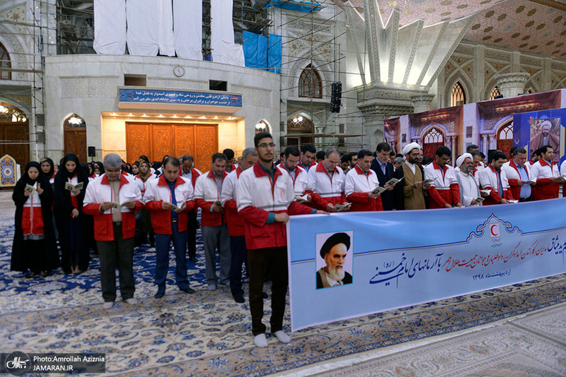 تجدید میثاق مدیران و امدادگران جمعیت هلال احمر با آرمان های امام خمینی(س)