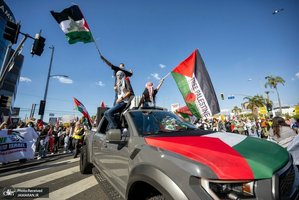 راهپیمایی مردم لس آنجلس در حمایت از آتش بس در غزه