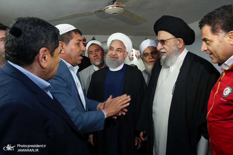 بازدید رئیس جمهور از مناطق سیل زده استان گلستان