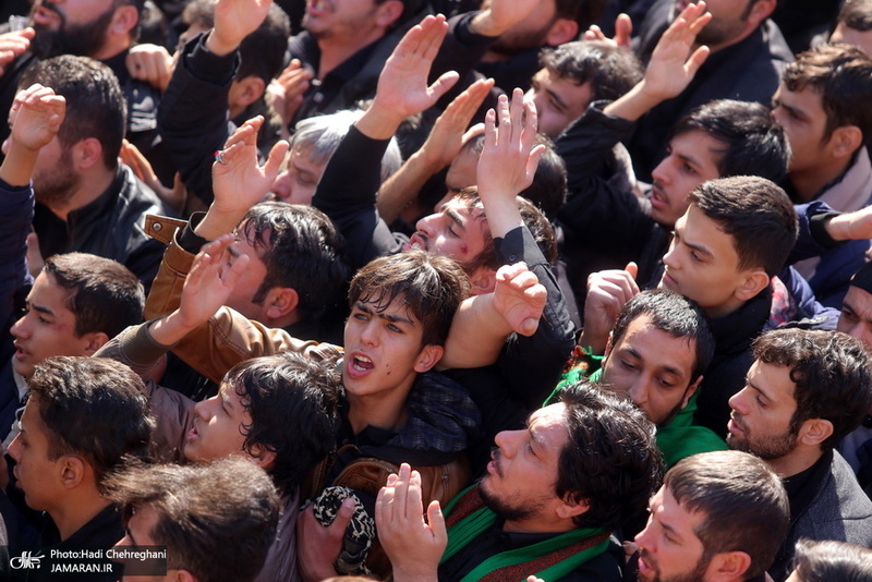 دسته عزاداری روز شهادت حضرت زهرا(س) با حضور آیت الله العظمی وحید خراسانی