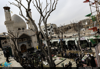 مراسم تشییع و خاکسپاری پیکر مطهر شهید گمنام در حوزه علمیه معیر 