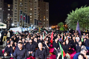 دومین شب محرم و صد و هشتمین اجتماع پر شور مردم در میدان شهدای خلیج فارس