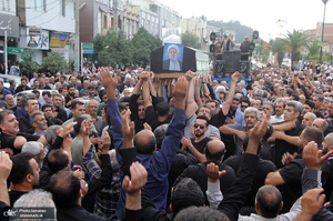 مراسم خاکسپاری حجت الاسلام والمسلمین علی اصغر رحمانی خلیلی در بهشهر