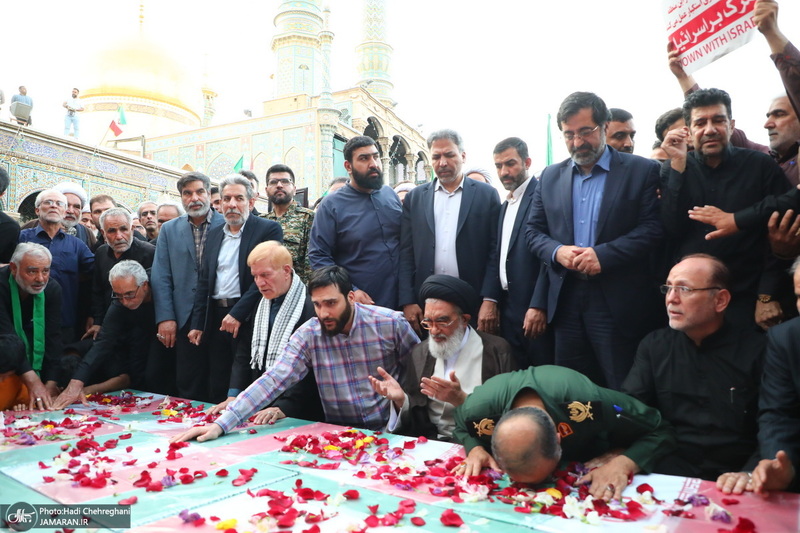 تشییع پیکر‌های ۸ شهید دلاور هوافضای سپاه و پدافند ارتش در قم