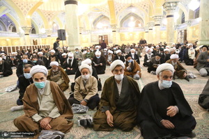 حضور مراجع و علما در مسجد امام حسن عسکری(ع) در پی ارتحال آیت الله العظمی صافی(ره)