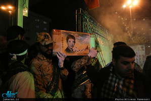 وداع با پیکر مطهر شهید امیر‌سعید قاسمی در امامزاده صالح(ع) فرحزاد 