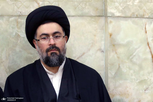 مراسم بزرگداشت همسر شهید مطهری در مسجد اعظم قم/ یاسر خمینی