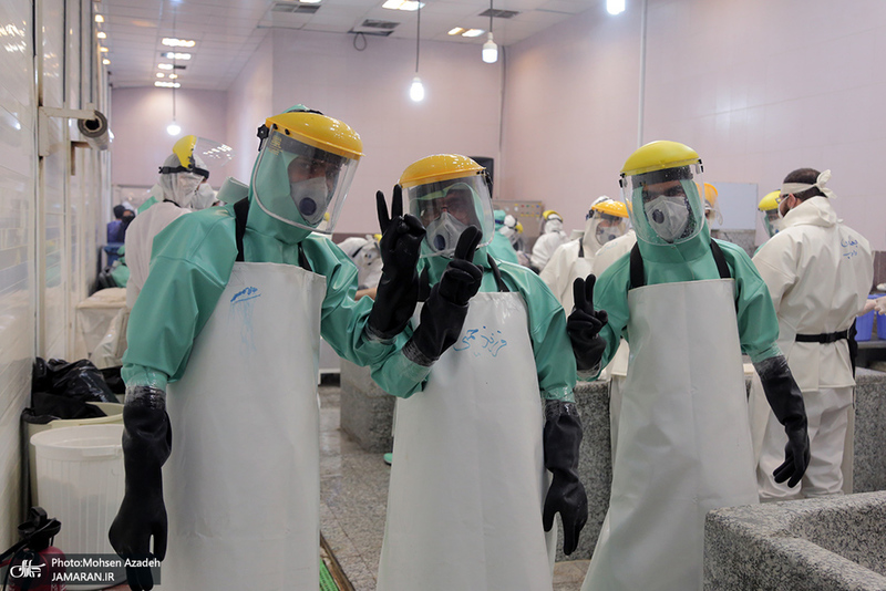 تغسیل با آب متوفیان مبتلا به کرونا در بهشت زهرا(س) تهران