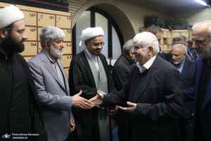 مراسم گرامیداشت شهید علی لاریجانی در مسجد بلال صدا و سیما