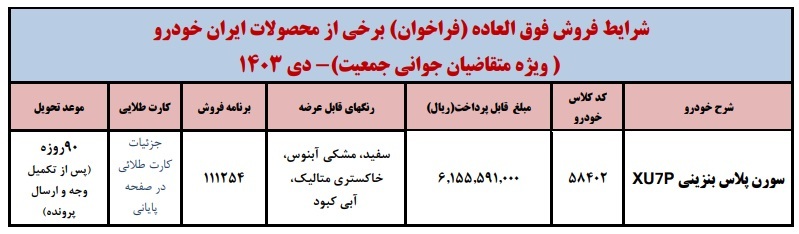 فروش فوق العاده خودرو پلاس طرح مادران