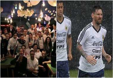 تیم ملی آرژانتین در رستوران خانوادگی مسی +عکس
