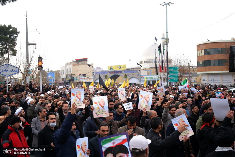 راهپیمایی مردم قم در محکومیت ترور سردار قاسم سلیمانی