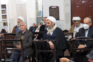 مراسم عزاداری شهادت حضرت فاطمه زهرا (س) در دفتر آیت الله العظمی صانعی  (ره)