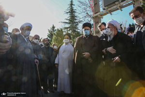 مراسم تشییع همسر آیت الله ری شهری با حضور سید حسن خمینی